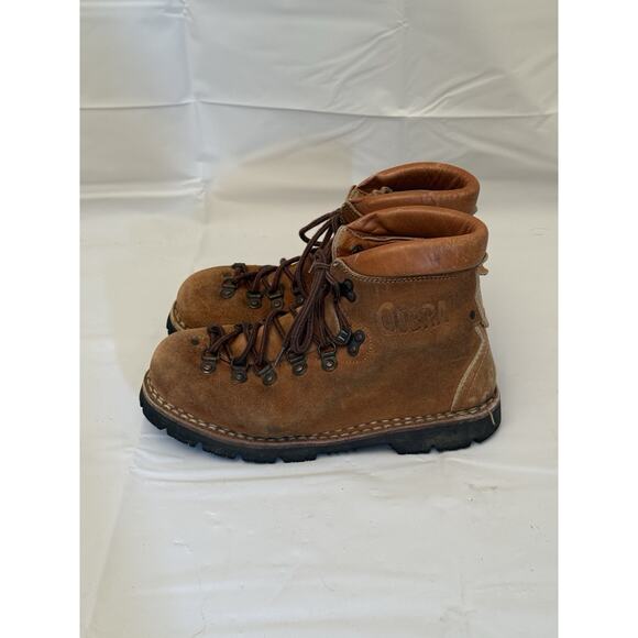 COBRA Suede Leather Alpine Mountaineering Boots Men 8 Women 9 Tan Made in Italy main image 9